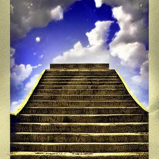 Image similar to a staircase leading to heaven, digital art