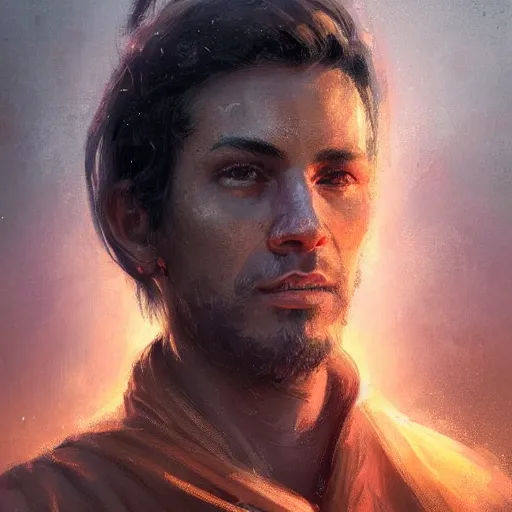 Image similar to portrait of a man by greg rutkowski, a young jedi night, arabian features, messy long black hair, wearing an orange flying jacket, star wars expanded universe, he is about 2 0 years old, highly detailed portrait, digital painting, artstation, concept art, smooth, sharp foccus ilustration, artstation hq