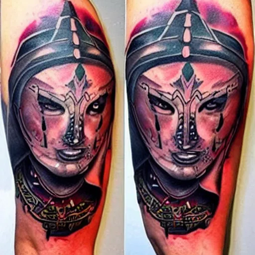 Image similar to warrior tattoo, magnificent