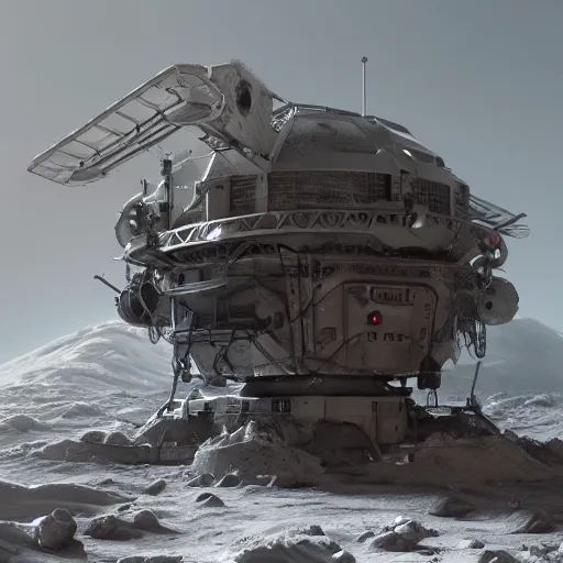 Prompt: an abandoned outpost in a blizzard on the moon europa, intricate artwork by tooth wu and wlop and beeple, octane render, hyper realism, 8 k