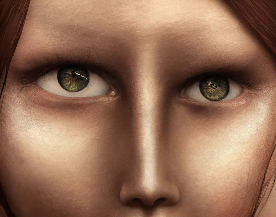 Image similar to close look of human face with fractal deformation, realistic eyes, brown hair, beautiful graphics, fantasy artwork, very beautiful scenery, hd, hdr, ue 5, ue 6, unreal engine 5, cinematic 4 k wallpaper, 8 k, ultra detailed, by popular digital, details, beautiful image ever created, high resolution, artstation, award winning