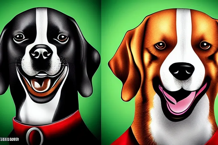 Image similar to dogs with human dictators faces by carlos botelho