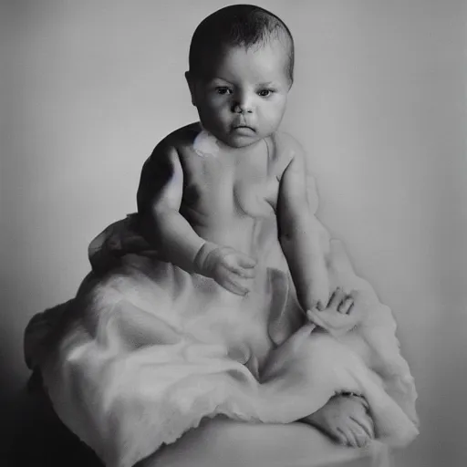 Image similar to high quality high detail photograph by richard avedon, hd, magical psychic baby girl, photorealistic lighting