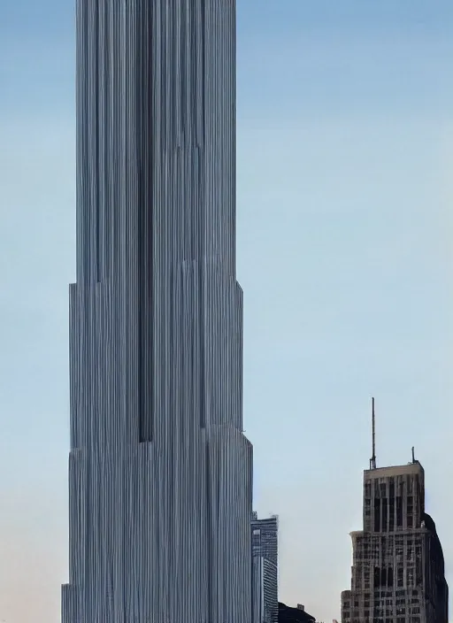 Prompt: the empire state building reimagined by zaha hadid