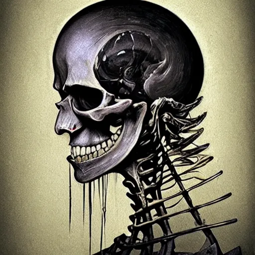 Image similar to ( ( ( head and shoulders portrait of a skeletal yellow skinned bald githyanki warrior in a breastplate, floating in the astral plane ) ) ), dave mckean, hr giger, peter mohrbacher, d & d, fantasy, medieval