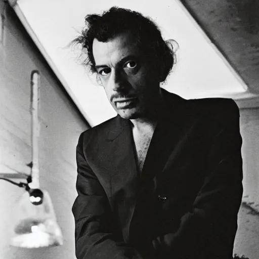 Prompt: Alejandro Jodorowsky. A studio portrait by helmut newton.