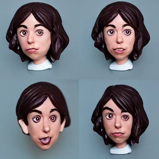 Image similar to aubrey plaza made out of polymer clay detailed sculpture trending on artstation