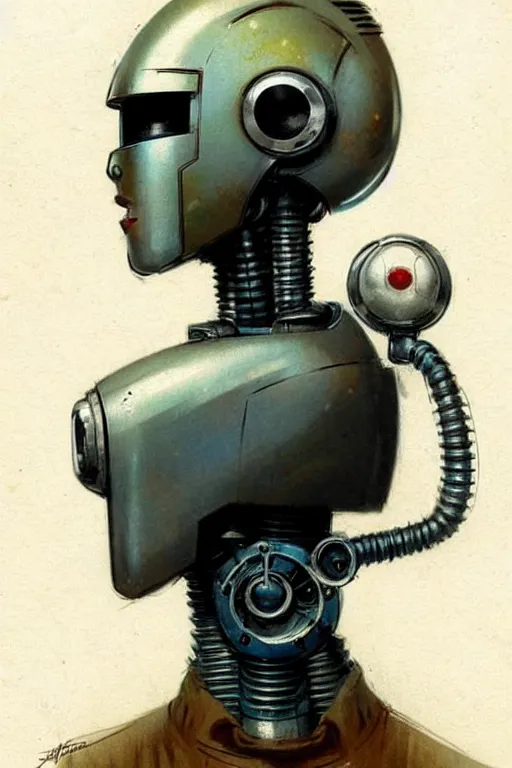 Image similar to ( ( ( ( ( 1 9 5 0 s retro future robot android head. muted colors. ) ) ) ) ) by jean - baptiste monge!!!!!!!!!!!!!!!!!!!!!!!!!!!!!!