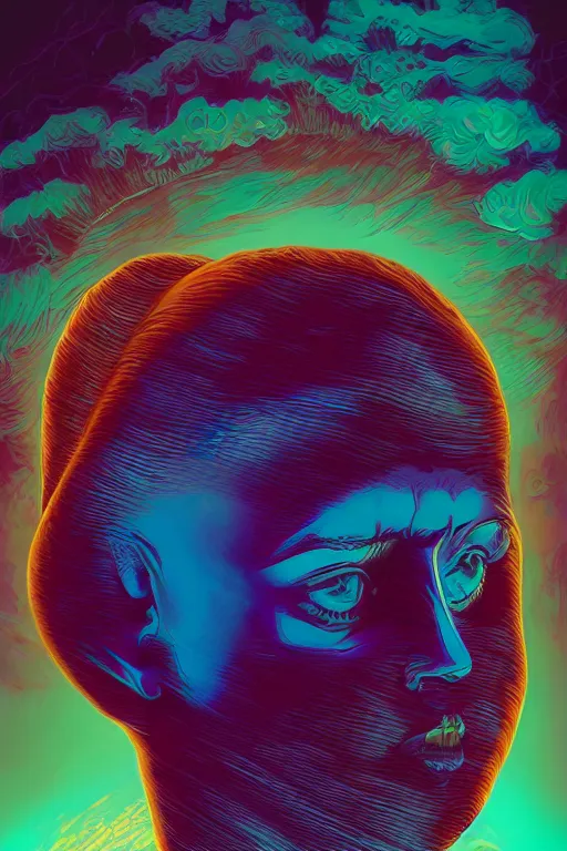 Image similar to portrait of jewel heartshaped inflated head dreamer in the style of Rob Lefield and Dan Mumford , trending on artstation, digital art,surrealism ,macro,blueprint ,vaporwave ,