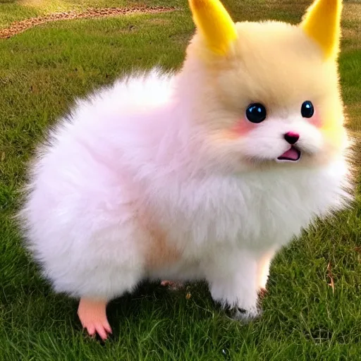 Image similar to real life pokemon, cute!!!, adorable!!!, fluffy!!!, ultra realistic!!!, golden hour, sharp focus