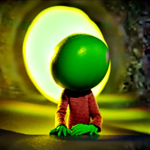 Image similar to elon musk as a melon, hyperrealistic, claymation, volumetric lighting, 3 5 mm film still, concept art