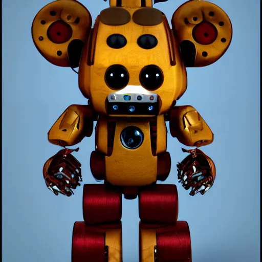 Image similar to freddy fazbear, robot, animatronic, realistic, detailed, artstation