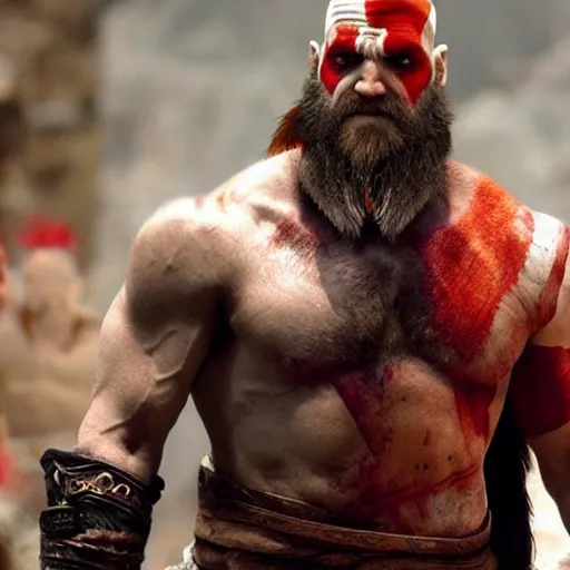 Prompt: jim carrey as kratos