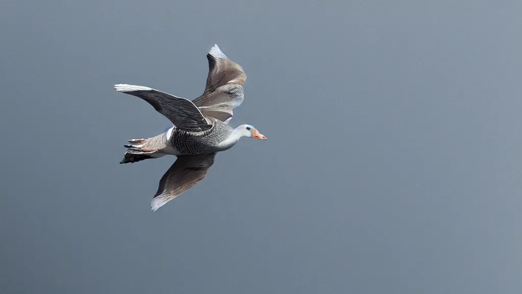 Image similar to cyberpunk greylag goose floating in space, 8k, cinematic, epic, ultra detailed, award winning, trending on artstationHD, dramatic