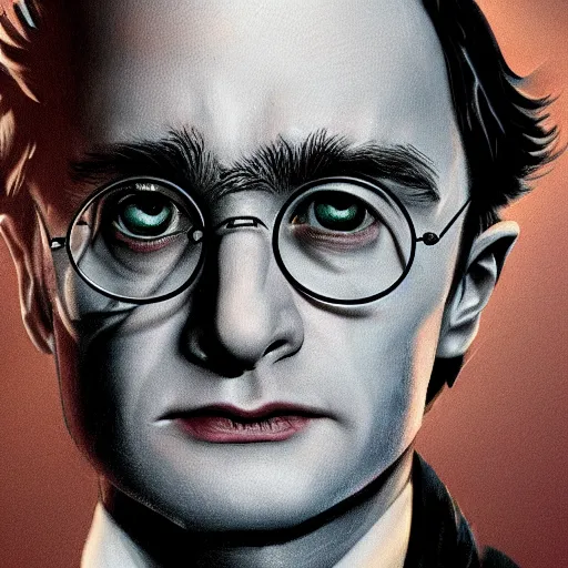 Image similar to a portrait of harry potter at the age of 7 0, detailed, conceptual, close up shot, trending on artstation