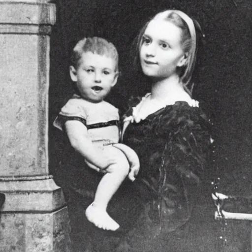 Image similar to photo of a 2 3 year old german princess and her 4 year old son