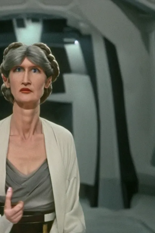 Prompt: Laura Dern as princess leia