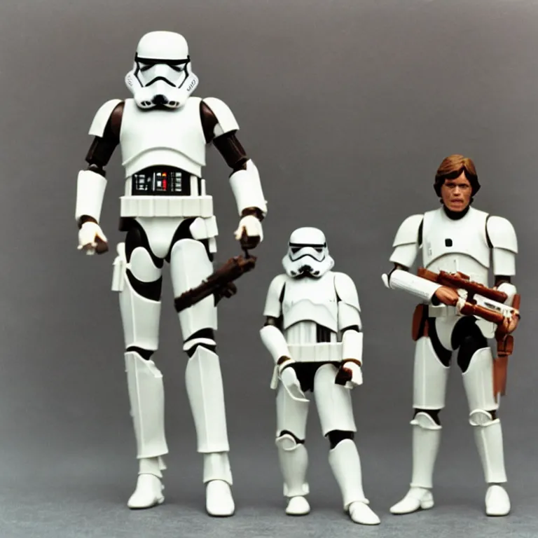 Prompt: 35mm photo of star wars action figure, vintage, 1980s