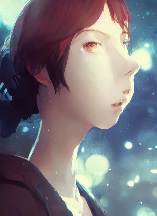 Image similar to portrait of a girl with short hair, complex, applied to tone, ambient lighting, high detail, digital painting, artstation, concept art, 4 k, stunningly beautiful, clear focus, makoto shinkai and akihiko yoshida, hidari and vlop