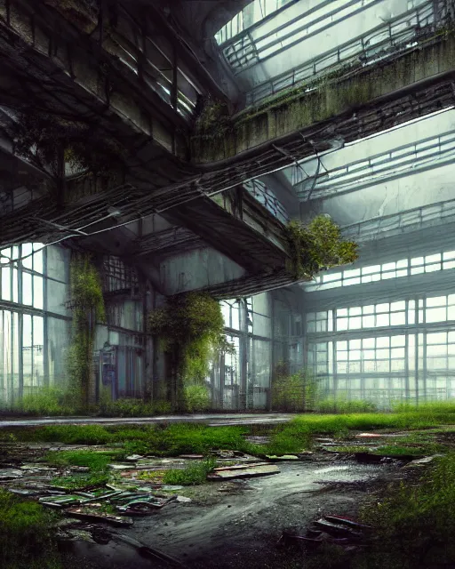 Image similar to a beautiful photorealistic illustration of unknown backroom level industrial architecture unfinished building nature city architecture urbex building by albrecht durer, postcyberpunk futuristic magic realism nature gem otherworldly universe, archdaily, wallpaper, highly detailed, trending on artstation.