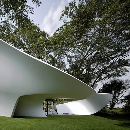 Image similar to house designed by zaha hadid