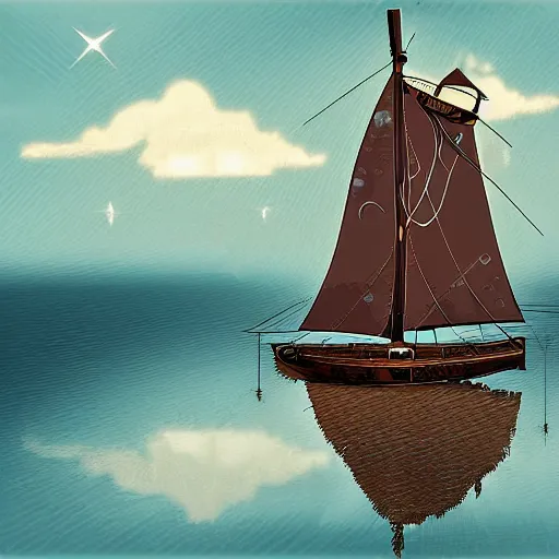 Prompt: steampunk sailboat, digital art