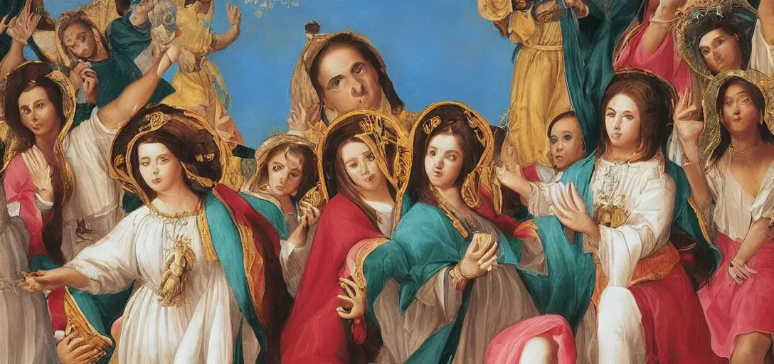 Prompt: Rosalia shouts to the Virgen de la Esperanza Macarena of Seville