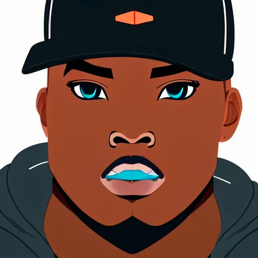 Image similar to 2 d character design, male rapper, vector art, digital art, portrait, 4 k, 8 k, sharp focus, smooth, illustration, concept art, music artist