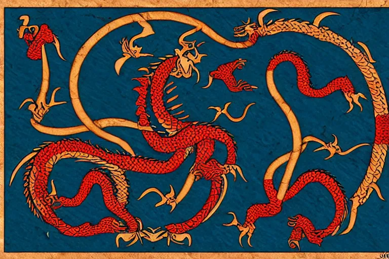 Image similar to modern flag of the dragon empire