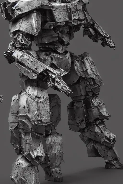 Image similar to skinny full body heavy armor armored core, hyper detailed cinematic rendering, hyper detailed, weathering armor plating, endoekeleton exposure, 8 k, octane render, unreal engine, ray tracing