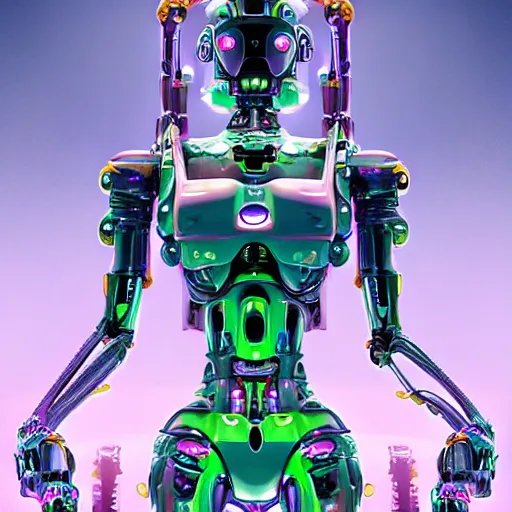 Prompt: jelly gel goop rococo robot draped in plasma and auras, evangelion, droids, liquid, drippy, zoids, cyberpunk mechanoid, hyperdetailed illustration by irakli nadar, alexandre ferra