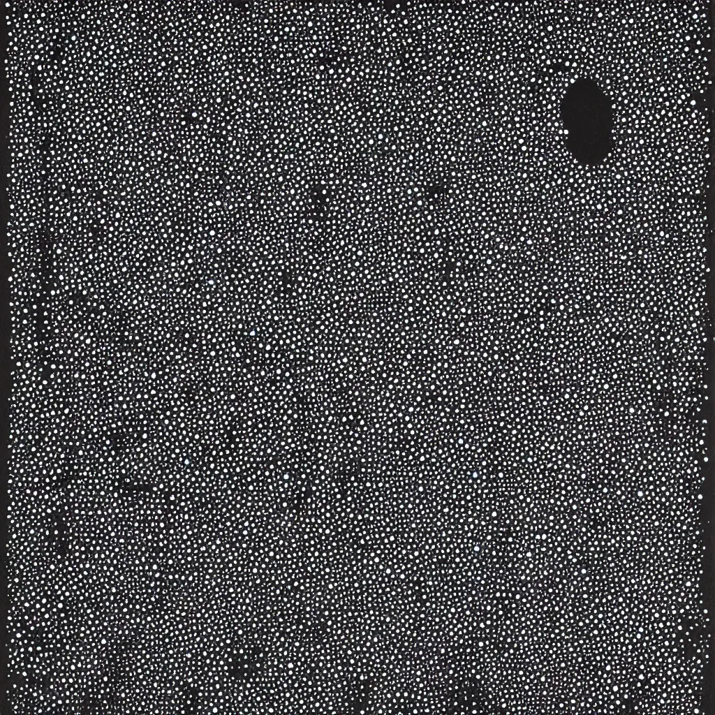 Image similar to face made out of planet, faceless people dark, dots, drip, stipple, pointillism, technical, abstract, minimal, style of francis bacon, asymmetry, pulled apart, cloak, hooded figure, made of dots, abstract, balaclava