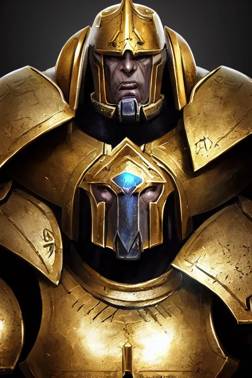 Image similar to armor portrait heros warhammer 4 0 k horus heresy fanart - the primarchs emperor by johannes helgeson animated with vfx concept artist & illustrator global illumination ray tracing hdr fanart arstation zbrush central hardmesh 8 k octane renderer comics stylized