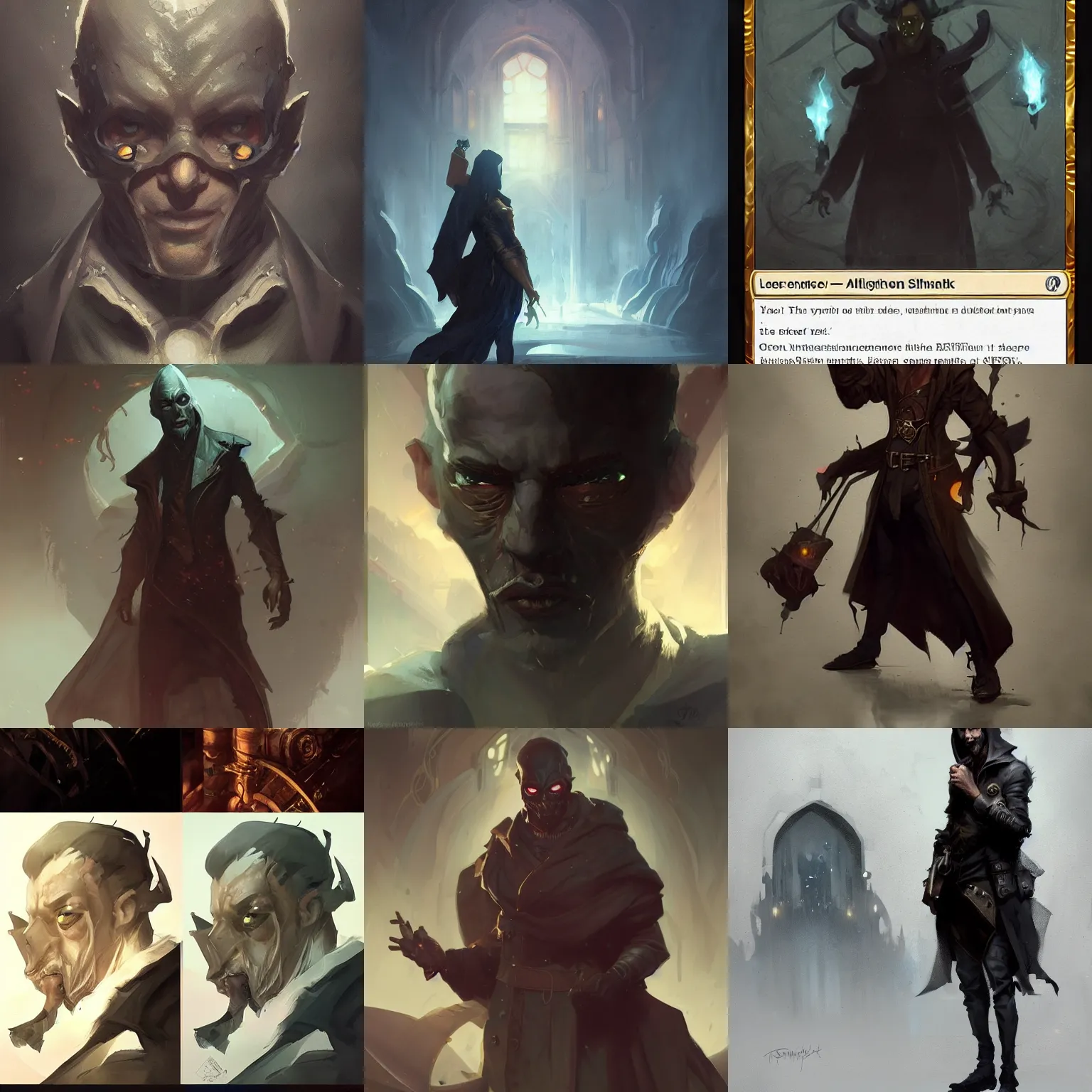 Prompt: a sinister, enigmatic!! alchemist!!, character concept art by greg rutkowski, j. dickenson, michael komarck and artgerm, trending on artstation, louvre