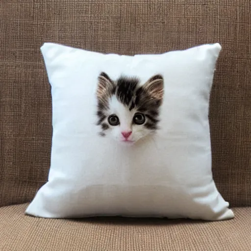 Image similar to pillow with little kitten texture