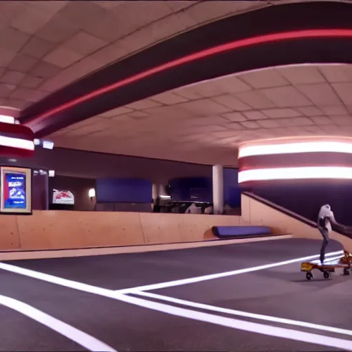 Image similar to kenny g skateboarding in the burger king lounge, epic, cinematic, realism, ultra detailed, 8 k