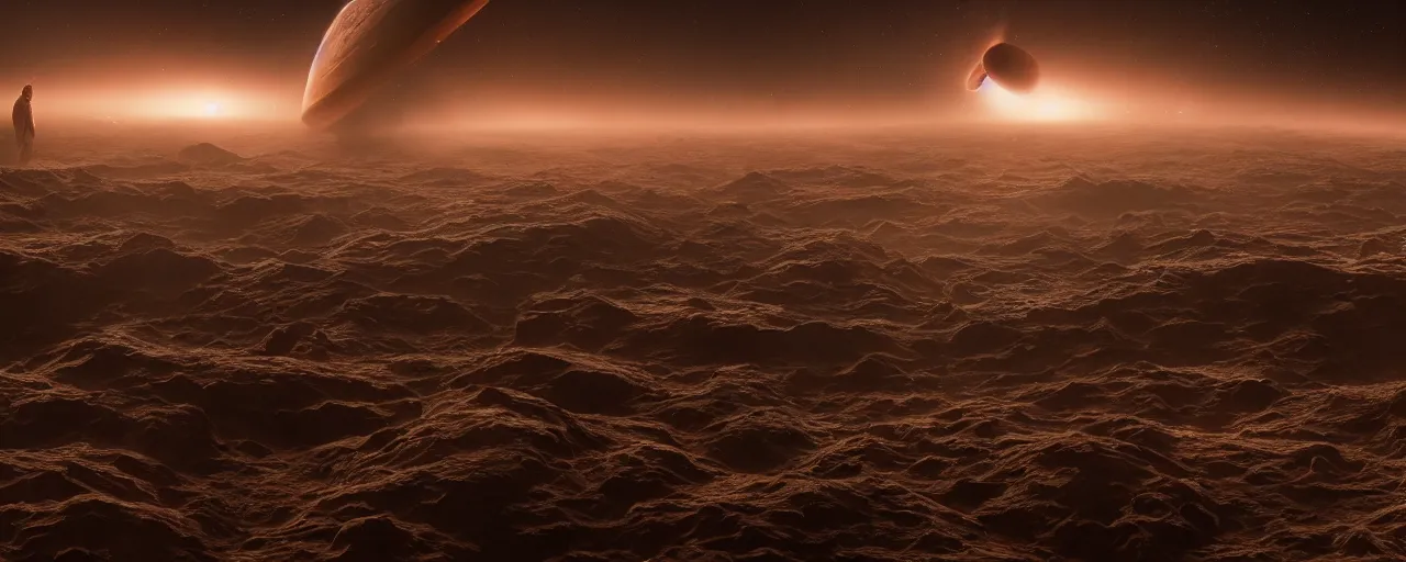 Prompt: movie still, thin galactic horizon, a dark epic galaxy, space scene, dark scifi, unreal engine, octane render, detailed and intricate, global illumination, volumetric lighting, hubble telescope images, james webb telescope images, houdini fluid simulation, detailed and intricate environment