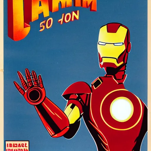 Prompt: a 5 0's iron man