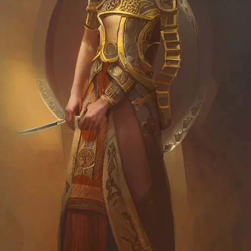 Image similar to Aubrey Plaza as a noble in the Roman period, intricate, highly detailed, digital painting, artstation, concept art, sharp focus, illustration, art by greg rutkowski and alphonse mucha