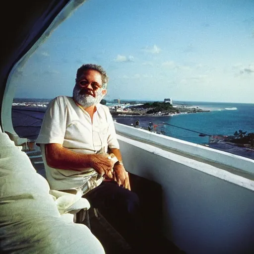 Prompt: Luis inacio Lula Vacation in Cuba, photo made by Slim Aarons, award winning
