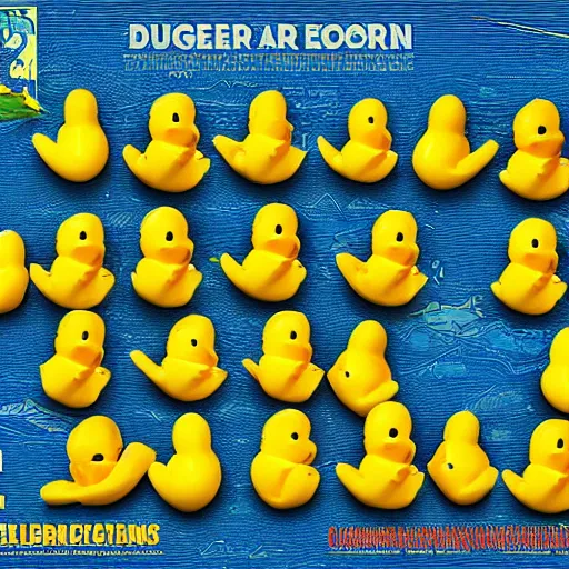 Prompt: an army of 3 trillion rubber ducks invading earth, extremely detailed