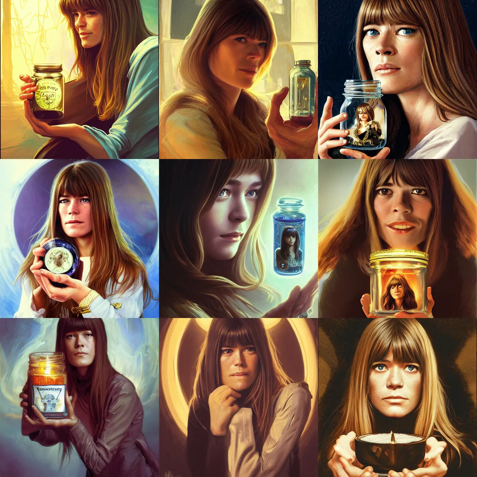 young francoise hardy holding soul in a jar portrait, | Stable ...