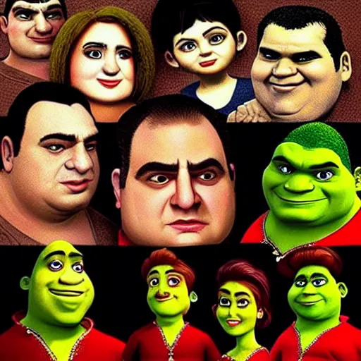 Image similar to “ the sopranos ” morphed with shrek 1 0 2 4 x 1 0 2 4