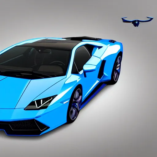 Prompt: blue lamborghini