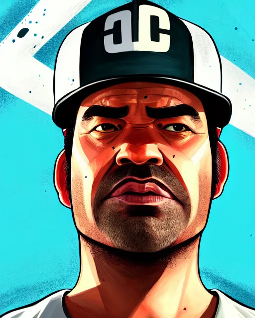 Image similar to painting portrait of trevor from gta 5, cartoon, warm lighting. movie poster, illustration by bartek fedyczak, erak note, tooth wu, neil richards, kan liu, siwoo kim, jisu choe, trending on art station