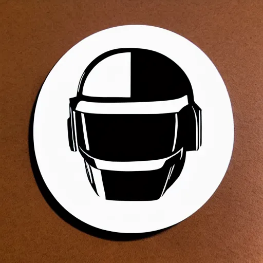Image similar to daft punk helmets, Sticker illustration