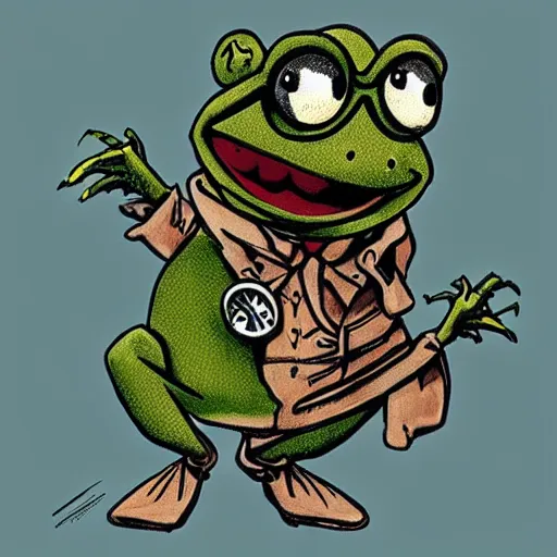 Image similar to “ steampunk kermit the frog ”