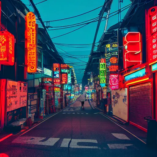 Prompt: neon streets of seoul, 4 k, award winning photo