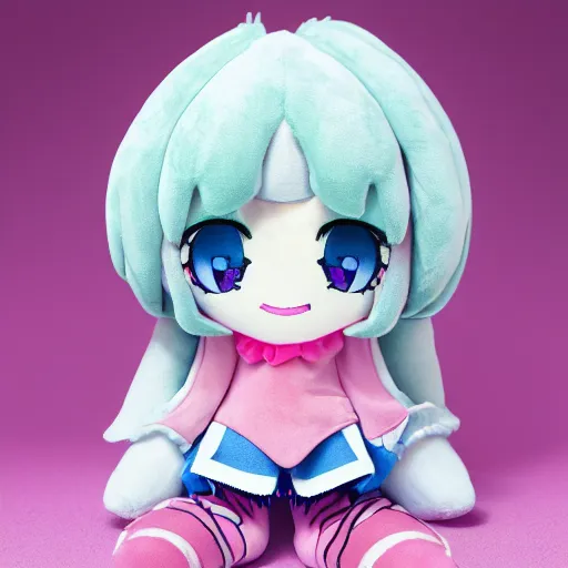 Image similar to cute fumo plush of a girl who loves to party, three point lighting, jellyfish, refractive optics, vray