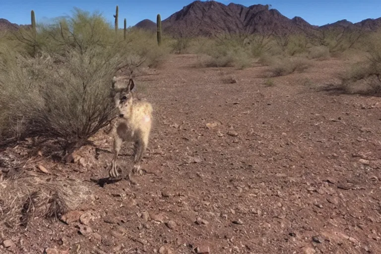 Image similar to trail cam footage of a monster in the arizona desert